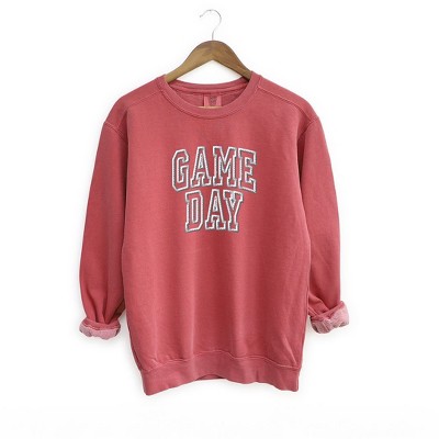 Simply Sage Market Women's  Garment Dyed Graphic Sweatshirt Embroidered Game Day Arched