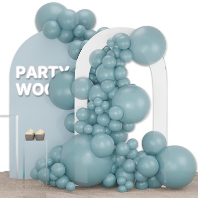 PartyWoo Balloons Dusty Blue Boho Light Aqua 36 18 12 10 5 Inch 127 pcs