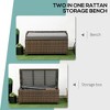 34 Gallon Outdoor Wicker Storage Bench Deck Box, PE Rattan Patio Furniture Pool Storage Bin Container with Interior Waterproof Cloth Bag - 4 of 4