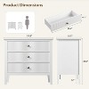 2 PCS White Fluted 3 Drawer Dresser, 31.5 Inch Wide Dresser Nightstand, Modern Wood Chest of Drawers, Large Painted Nightstand with 3 Drawers - 2 of 4