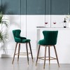 Roundhill Furniture Leland Fabric Upholstered Wingback Bar Stools, Green, Set of 2 - 4 of 4