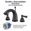 Yescom 3 Hole Bathroom Faucet Undermount Wall Mount Sink Faucet Widespread Mixer Taps w/Drain ORB Oil Rubbed Bronze - 4 of 4