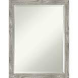 20" x 26" Dove Square Framed Wall Mirror Graywash - Amanti Art