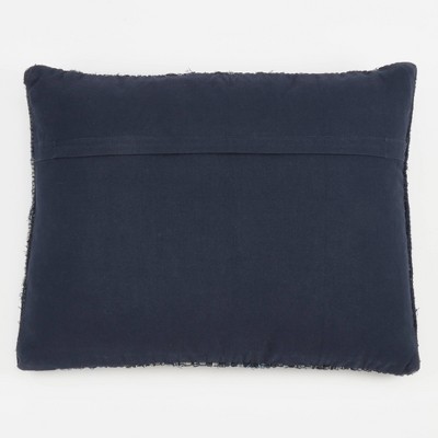 Oversized Navy Blue Chindi Cotton Throw Pillow