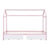 Whisen Twin XL to King Metal Twin Size House Platform Bed with 2 Drawers - 4 of 4
