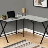 INFURNIC Desks 55"L Modern L Shape Corner Desk with Spacious Surface and Sturdy Black Metal Base, Grey, 55.25"*55.25"*29.75" - 3 of 4