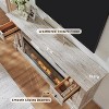 SinCiDo Farmhouse Fireplace TV Stand for 80 Inch TV, 42″ Electric Fireplace Media Cabinet w/ LED lights & drawers & cabinets - 2 of 4