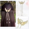 Unique Bargains Women's Butterfly Faux Pearl Tassel Hair Clips and Pins Gold Tone 2 Pcs - 3 of 4
