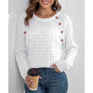 Women’s Casual Leopard Print Knitted Pullover Sweaters Long Sleeve Crew Neck Jumper Tops - 1 of 4