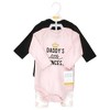 Hudson Baby Infant Girl Cotton Bodysuit and Pant Set, Daddys Little Princess Long Sleeve - 2 of 4
