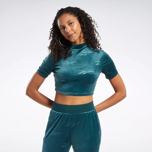 Reebok Classics Energy Tight Top Womens Athletic T-Shirts Small Forest Green