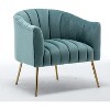 SEYNAR Modern Velvet Accent Chair,Round Upholstered Barrel Chair for Living Room - 4 of 4