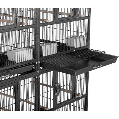 Hampton Deluxe Black Steel Divided Breeder Bird Cage