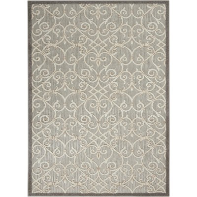 Aloha 5'3" x 7'5" Natural Polypropylene Flat Woven Outdoor Rug
