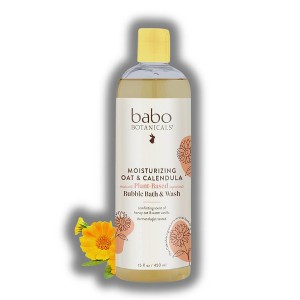 Babo Botanicals Moisturizing Oat & Calendula Bubble Bath & Wash |- for Dry or Sensitive Skin - for All Ages - Vegan - Lightly Scented - (15 oz) - 1 of 2