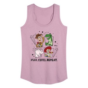 Women's - Disney - Play Chill Repeat Graphic Racerback Tank - 1 of 4