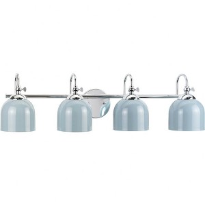 Progress Lighting Dalton 4-Light Wall Light in Polished Chrome with Coastal Blue Shade - 1 of 1