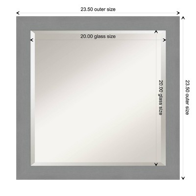Rectangular Brushed Nickel Bathroom Vanity Wall Mirror
