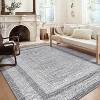 Modern Geometric Area Rug, Machine Washable, Textured Line Pattern, Fold-Able Rug, High-End Versatile Design, Stain Resistant & Easy to Clean - Gray - 2 of 4