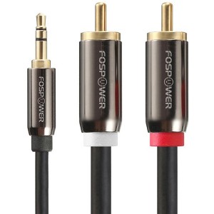 FosPower 3.5mm to 2 RCA Audio Cable - 25FT, [24K Gold Plated Auxiliary Cable] Male to Male 3.5mm AUX Audio Cable, Y Splitter 2 RCA AUX Cord - 1 of 4