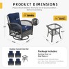 UPHA 5-Piece Patio Outdoor Wicker Swivel Rocking Chair Set with Side Table and Cushions - 4 of 4