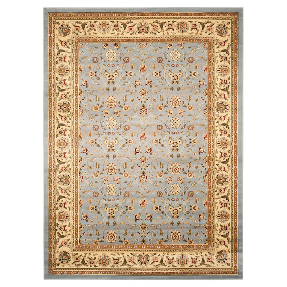  Floral Round Accent Rug Light Blue/Ivory