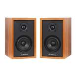 Electrohome Berkeley 2.0 Stereo Powered Bookshelf Speakers with Built-in Amplifier, 3" Drivers, Bluetooth 5, RCA/Aux - Teak