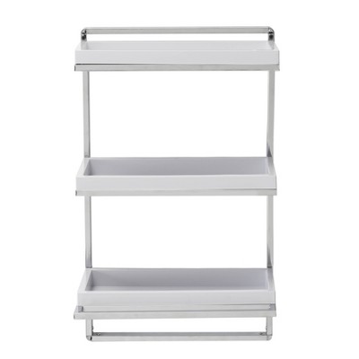 2-Tier Slim Flat Wired Rails Vanity Tray in White