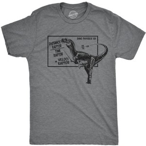 Mens Velociraptor T shirt Funny Physics Joke Raptor Dinosaur Novelty Saying - Crazy Dog Men's T Shirt - 1 of 4