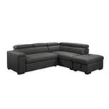 Mateo Stain Resistant Fabric Storage Sectional with Pullout Bed Gray - Abbyson Living