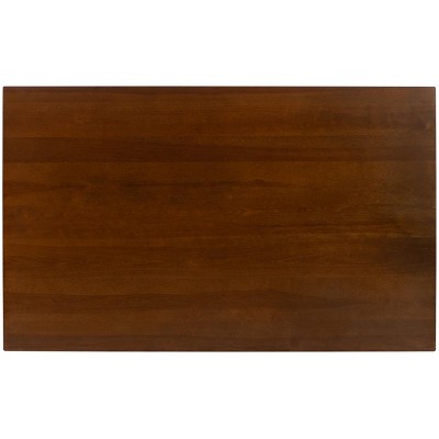 Silio 57" White and Natural Farmhouse Dining Table