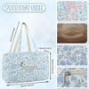 Generic Coquette Bag with Ribbon Pearl Bow - Blue Travel Bags,Quilted Duffle B - 3 of 4