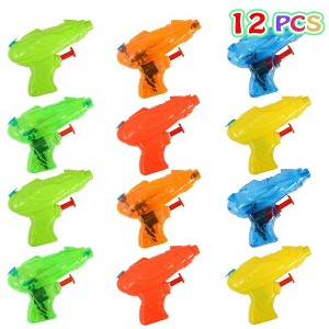 12Pcs Mini Water Shooters for Kids - Summer Pool Beach Water Blaster Toys, Plastic Squirters for Party Favors Outdoor Play - 1 of 4