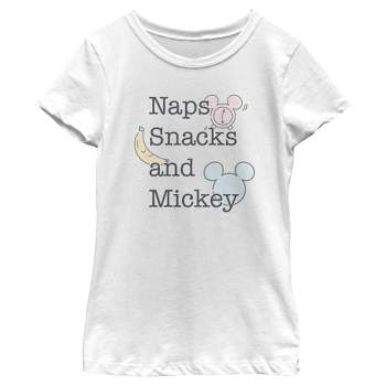 Girl's Mickey & Friends Naps Snacks Mickey T-Shirt