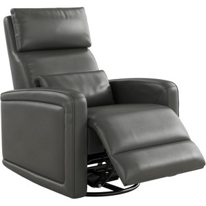 Adult Manual Recliner Chair, Faux Leather Rocker with 360° Swivel, Living Room Armchair with Adjustable Backrest, Footrest & Hidden Pull Handle - 1 of 4