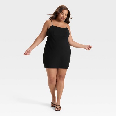 Женские платья A New Day Women's Sleeveless Crepe Slip Mini Dress - A New Day™ Black 2X — фото 2
