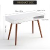 Home Office Desk with Drawers - Wooden Writing Study Desk with Open Storage Cubby,Multipurpose Computer Desks Small Makeup Vanity Table,Modern Table - 2 of 4