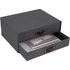 Bigso Birger 2-Drawer Canvas Fiberboard Easy Pull Handle Box - Desk Drawers with Leather Handle - 13.1in x 10in x 5.7in - 4 of 4