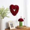Northlight Wooden Roses Floral Artificial Valentine's Day Heart Wreath - 13.5" - Red - 2 of 4