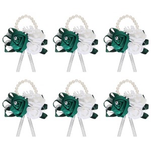 Unique Bargains Decorative Wedding Prom Party Artificial Rose Wrist Corsages - 1 of 3