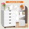 5 Drawer Mobile File Cabinet, Wooden Under Desk Filing Cabinet for Legal/Letter Size, Rolling Filing Storage Cabinet For Home Office White - 4 of 4
