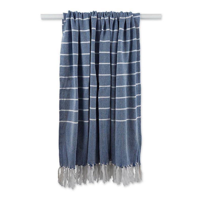 50&#34;X60&#34; Thin Striped Throw Blanket Blue/White - Design Imports, 2 of 8