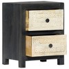 vidaXL Hand Carved Bedside Cabinet Gray 15.7"x11.8"x19.7" Solid Mango Wood - 2 of 4