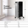 Costway 1500W Oil-Filled Radiator Heater Portable Electric Space Heater 3 Heat Settings - 3 of 4