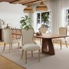 Christopher Knight Home Vex French Country Rubberwood Tufted Wing Back Upholstered Dining Chairs - 2 of 4