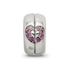 Black Bow Jewelry Pink Heart 2 Pc Magnetic Sterling Silver & Crystals Bead Charm - 3 of 4
