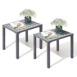 Crestlive Products Outdoor Side Table Aluminum Rectangular Side/End Table, Small Patio Coffee Bistro Table for Outdoor Indoor - 1 of 4