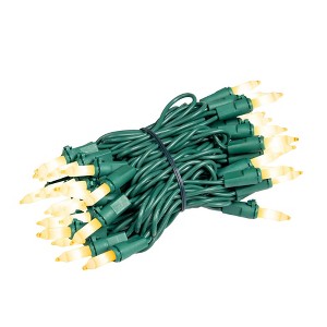 Novelty Lights RetroGlo Ceramic Mini Lights 50 Light on Green Wire 11 Feet Long - 1 of 4