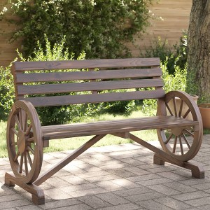 vidaXL Patio Bench 2-Seater Solid Wood Fir - 1 of 4