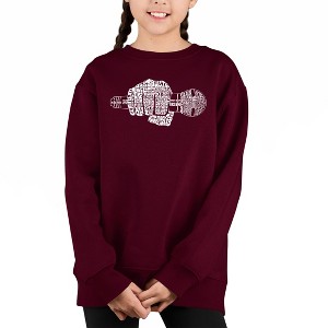 LA Pop Art 90's Rappers - Girl's Word Art Crewneck Sweatshirt Maroon X Small - 1 of 3